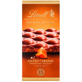 Шоколад молочний з карамеллю та сіллю Exra Creamy Lindt 80 г (21165259)