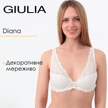 Бюстгальтер Giulia Diana 1232/01N 75B White-whisper, кружевной бюстгальтер на косточках без пуш-ап