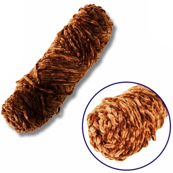 Пряжа плюшевая синель Brushme PP106, 100 грамм, 100% полиэстер, темная карамель