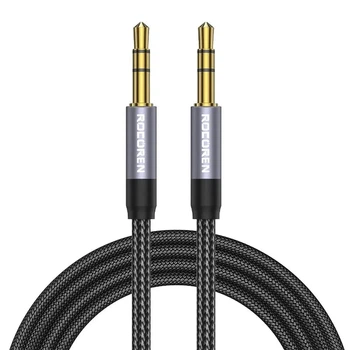 Аудио кабель AUX Rocoren 3.5mm Male - 3.5mm Male 2m Dark Grey (45065)