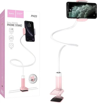 Держатель для Телефона гибкий Hoco PH23 (52 - 90мм) 360 градусов Pink White (44247)