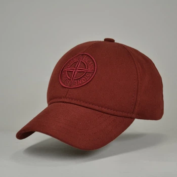 Бейсболка Stone Island бордо мужская с 3D вышивкой, коттон, размеры 56-60, весна осень M / 55-56