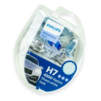 Автолампа H7 12V 55 W PHILIPS White Vision Ultra 60% 4200K (2шт)