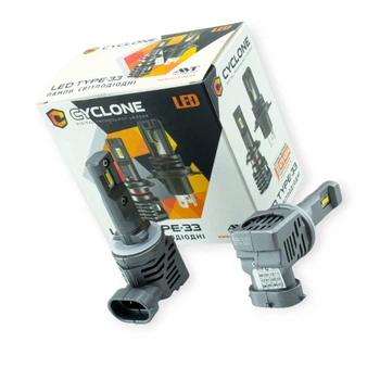 Автолампа LED H27 12V Type 33 12W 5000K 4800L радіатор CYCLONE