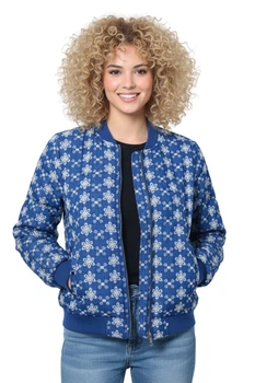 Утеплена жіноча куртка Desigual Prunilda синя з вишивкою M 22SWEW22/5160 (M)