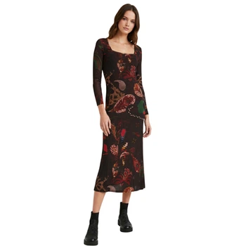 Жіночий джемпер Arkan міді-сукня Desigual коричневий XS 21WWVF07/6009 (XS)