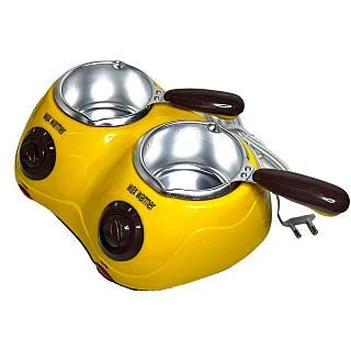 Двойной баночный воскоплав Wax Warmer Mini желтый без крышек, 2 по 240 мл
