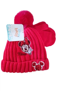 Набір рукавичок шляпа-шапка Disney Minnie для дівчаток зимовий червоний TH4158.RED (48)