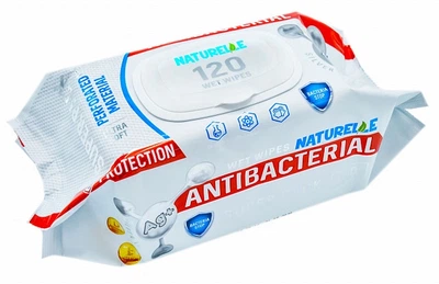Вологі серветки Naturelle Antibacterial Д-пантенол Іони срібла та Вітамін Е 120 шт (4820207590779)