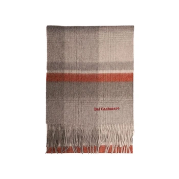 Жіночий шарф з сірого кашеміру Bel Cashmere з бахромою DE24EJK07-111