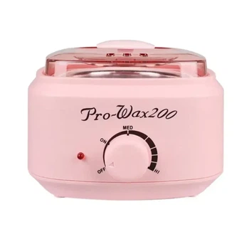 Воскоплав баночный PRO WAX 200 розовый для депиляции и парафинотерапии, 400 мл