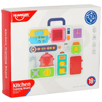 Сенсорна маніпуляційна дошка Ikonka Монтессорі Кухня Годинник Світло Звук (KX3202) (5903039765306)