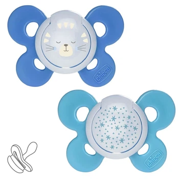 Пустышка Chicco Physio Comfort, силикон, 16-36 мес., 2 шт., Голубой