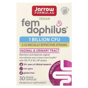 Пробіотик для жінок Jarrow Formulas (Vegan Fem Dophilus®) 1 млрд. КУО 30 рослинних капсул (JRW-03041)