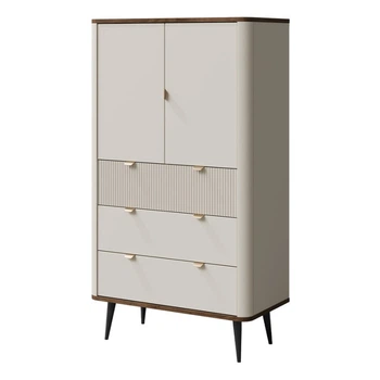 Витрина MARLY REG 6 90х142х40 кашемир / орех Jurek