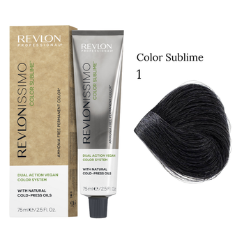 Краска для волос без аммиака 1 Черный Revlon Professional Color Sublime Vegan 75 мл