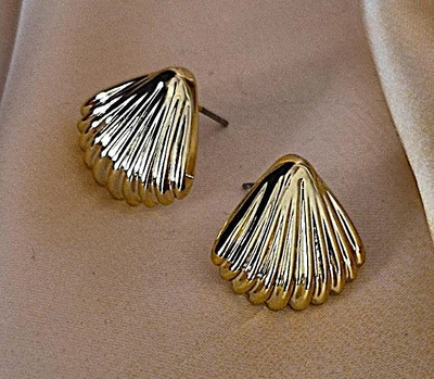 Женские сережки "Морские ракушки" 1.8см jewelry Золотистые