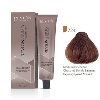 Фарба для волосся 7.24 Блонд перламутрово-мідний Revlon Professional Revlonissimo Colorsmetique 60 мл