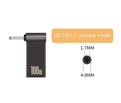 Адаптер - переходник по протоколу PD 100W 5A 20V с Type-C(USB-C) в DC 4.0*1.7 для ноутбуков