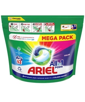 Капсули для прання Ariel All-in-1 Для кольорових речей 63 шт