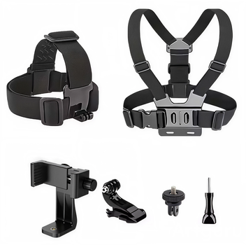 Набор аксессуаров для телефона и экшн-камеры GoPro, SJCAM, Eken, Xiaomi крепления на голову на грудь 6в1 (2933799226)