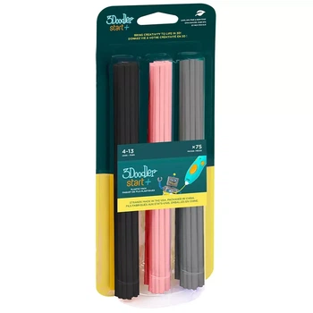 Набір стрижнів для 3D-ручки 3Doodler Star МІКС (75 шт: чорний, рожевий, сірий) (3DS-ECO-MIX3-75)