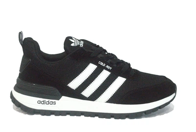 Чоловічі кросівки Adidas замш текстиль чорні з білим 44