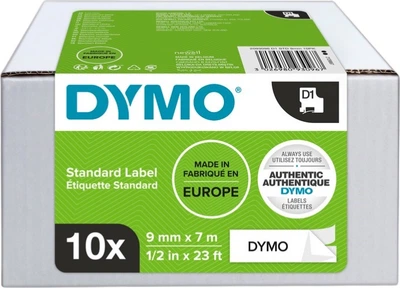Набір етикет-стрічок Dymo Ribbon 2093096 9 mm x 7 m White 10 шт. (DYM2093096)