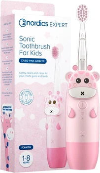 Дитяча звукова щітка Nordics Expert Kids Electric Жираф розовая