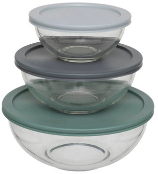 Набір скляних мисок 5five Simply Smart So Simple з кришками 3 шт (3560232968983)