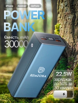 Повербанк Remzona Extrinity Metal 30X 30000mAh 22.5W