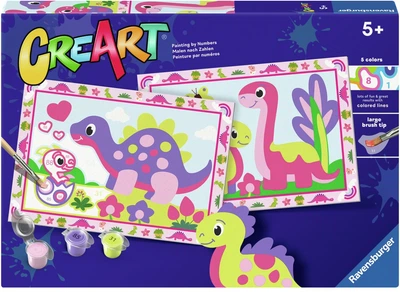 Картина за номерами Ravensburger CreArt Кольорові динозаври 12023238 (4005555232384)