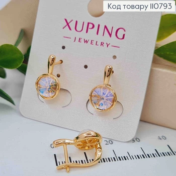 Серьги с Сияющим камнем, размер 1,7см, английская застежка, XUPING 18К