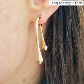 Серьги гвоздики "LUX", размером 2,5+3,7см, Xuping 18K