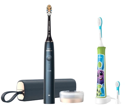 Електрична зубна щітка Philips Sonicare HX9992/12 Prestige з технологією SenseIQ серії 9900 + Дитяча електрична зубна щітка Philips Sonicare HX6352/11 (комплект)