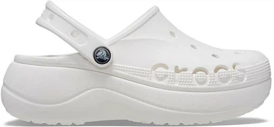 Жіночі крокси на платформі Сrocs Baya Platform Clog, білі, W6/36-37/22см