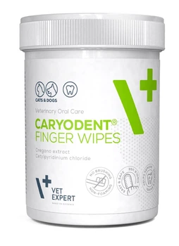 Cерветки Vet Expert CaryoDent Finger Wipes (КеріоДент Фінгер Вайпс) для механічного чищення зубів та ясен котів та собак 50 шт