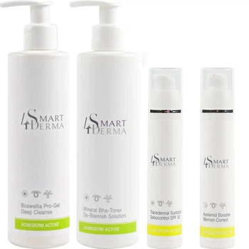 Набор косметики для жирной, комбинированной и кожи c акне Acnederm Active Smart4Derma