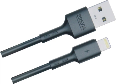 Кабель для зарядки моб. телеф. USB-A to Lightning (Brevia) 1м. черный, Box (51100) 51100BULC1