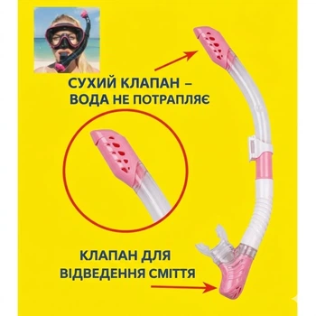 Трубка Sparta "Full Dry" для плавання дайвінгу підводного полювання снорклінгу з сухим клапаном вгорі
