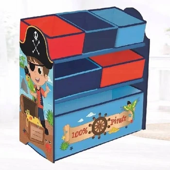 Дитяча шафка для зберігання іграшок Пірати Pirate 65,5×30×67 см із тканинними контейнерами