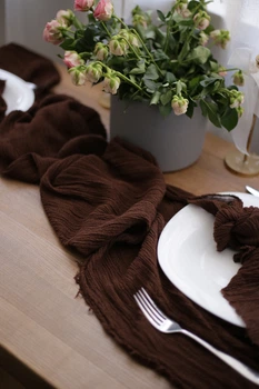Раннер из натуральной марли 100% хлопок VTILENE, Chocolate, 60 см, 2 м