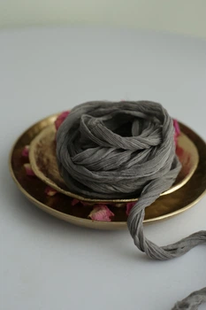 Лента Crinkled silk VTILENE ручного окрашивания, Graphite, 1.5 см, 3 м