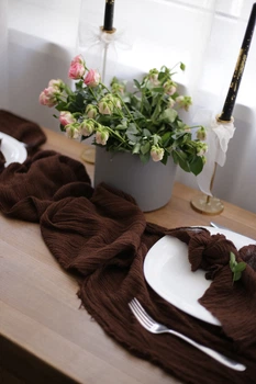 Раннер из натуральной марли 100% хлопок VTILENE, Chocolate, 60 см, 1 м