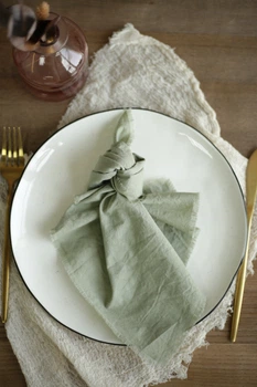 Салфетка для стола хлопковая VTILENE , Sage green, 35х35 см