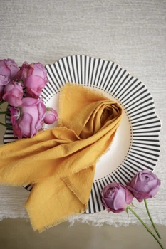 Текстильная салфетка из хлопка сервировочная VTILENE, Mustard, 35х35 см