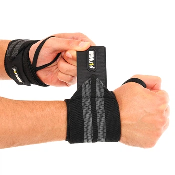 Бинты кистевые для жима 2шт Полиэстер Эластан STRENGTH WRIST WRAPS MUTE черный 9905-2