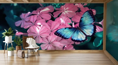 Фотообои флизелиновые Print-walls голубая бабочка 0252 400×250 см (Ш×В)