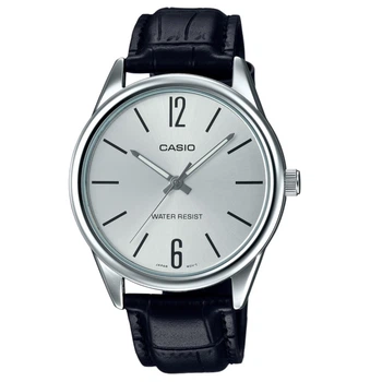 Мужские наручные часы Casio MTP-V005L-7B, кварцевые, кожаный ремешок