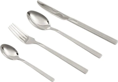 Набір столових приборів Homla Stride рифлений срібний 16 шт (5906496763809)